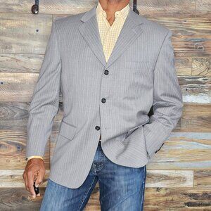 Pronto Uomo Couture Super 120's Wool Gray Stitched Lapel Blazer Jacket 40S